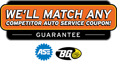 We'll match any competitor auto service coupon guarantee